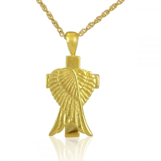 Angel Cross Gold Steel Keepsake