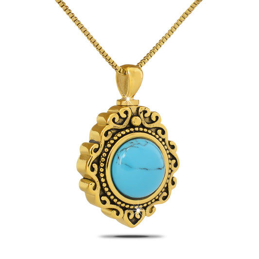 Ancestral Turquoise Gold Steel Keepsake