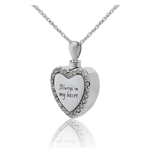 Always Silver Heart With White Stones